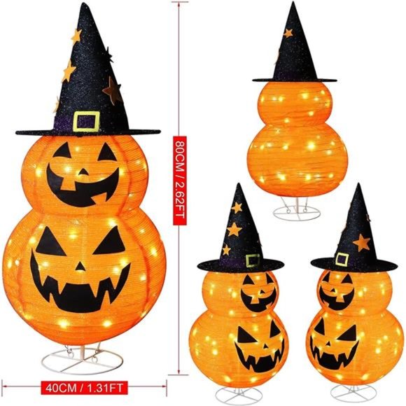 Light Up Led Paper Pumpkin Lantern Adult Orange main image 1